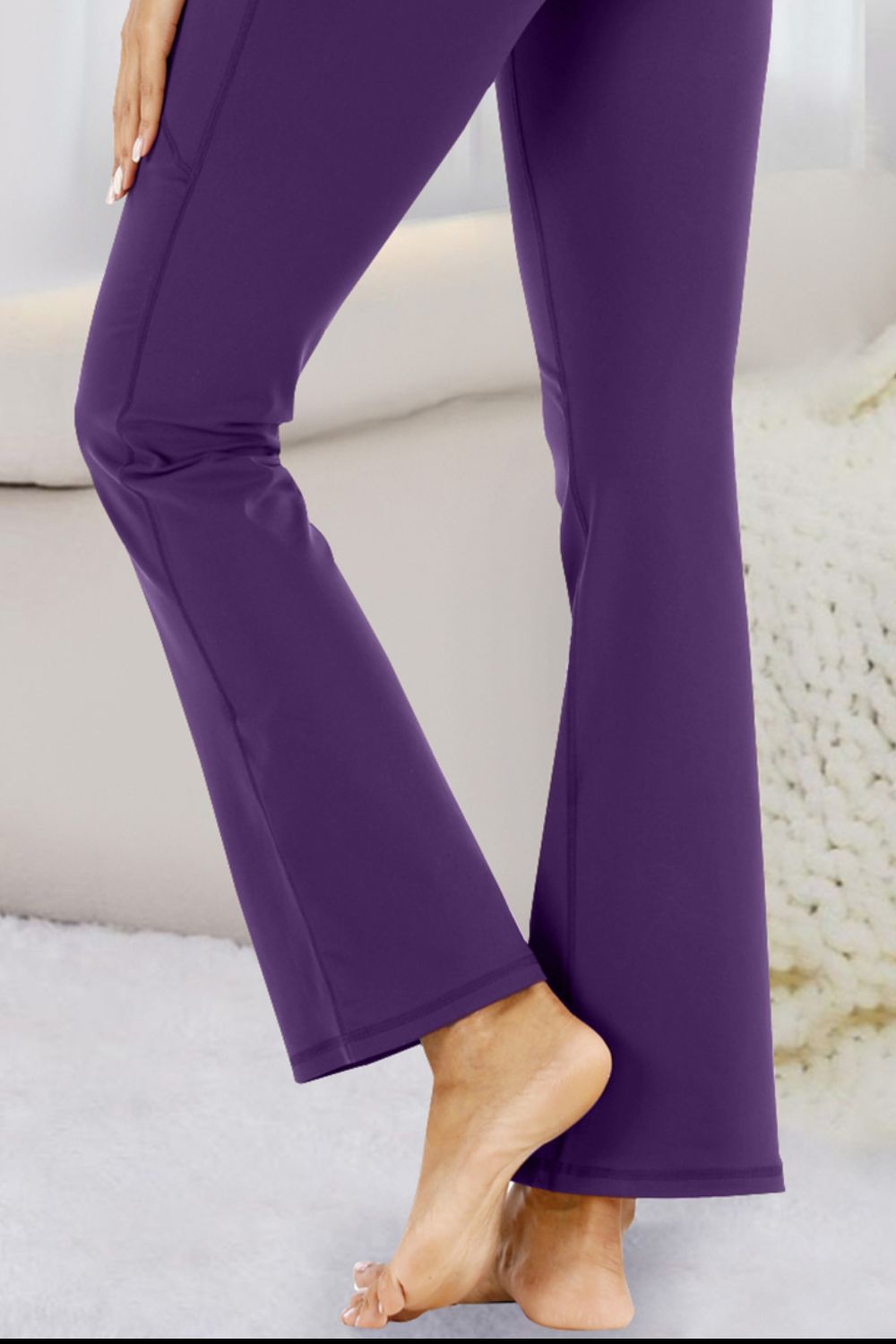 Pocketed High Waist Active Pants - The Boutie Shop