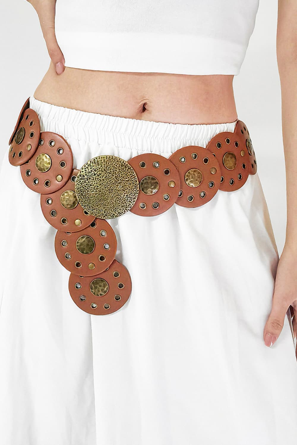 Round Shape PU Leather Belt - The Boutie Shop