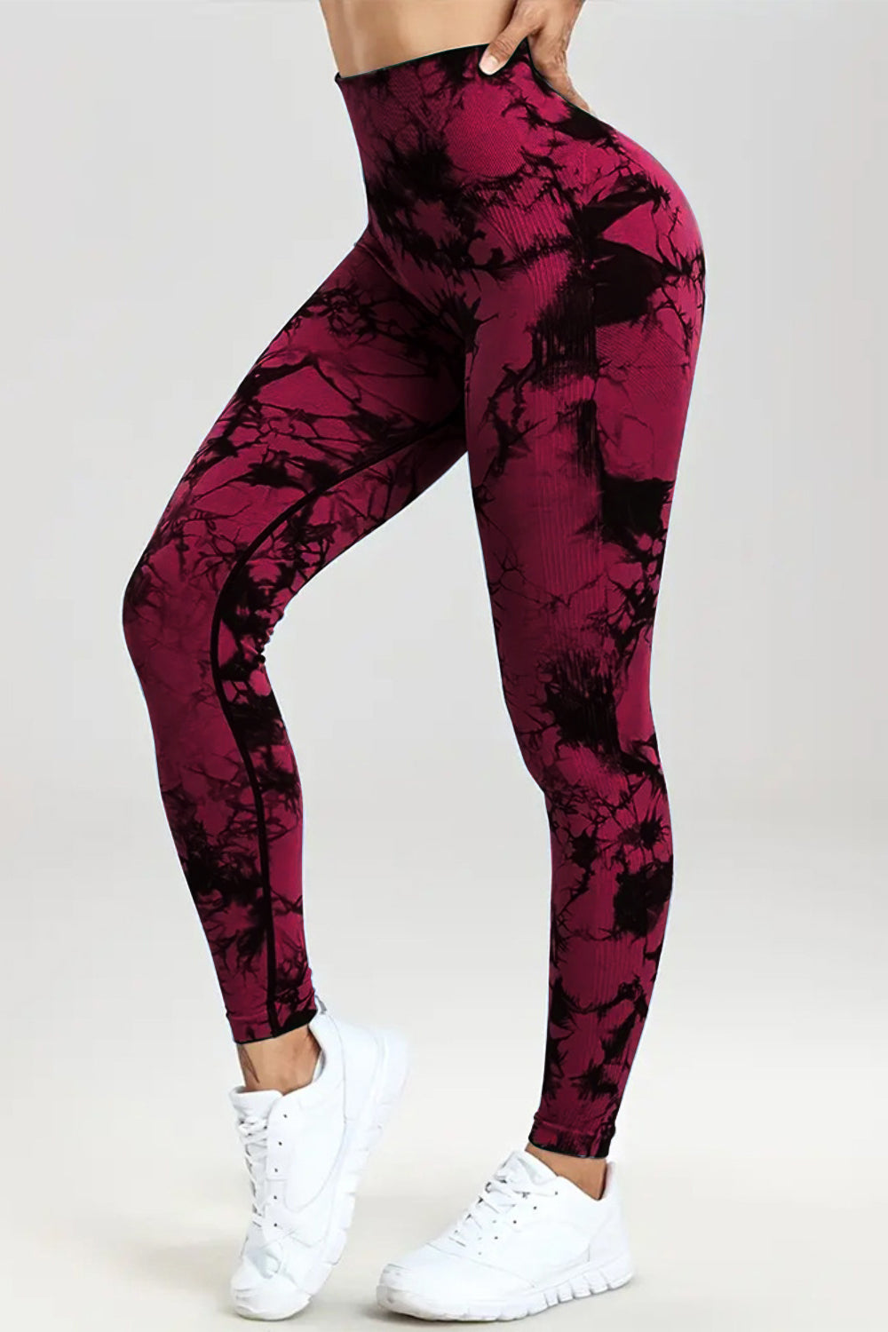 Printed High Waist Active Pants - The Boutie Shop