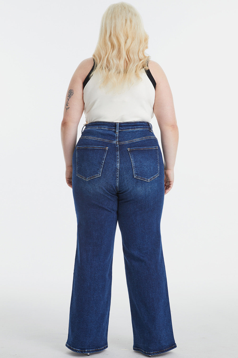 BAYEAS Full Size High Waist Cat's Whisker Wide Leg Jeans - The Boutie Shop