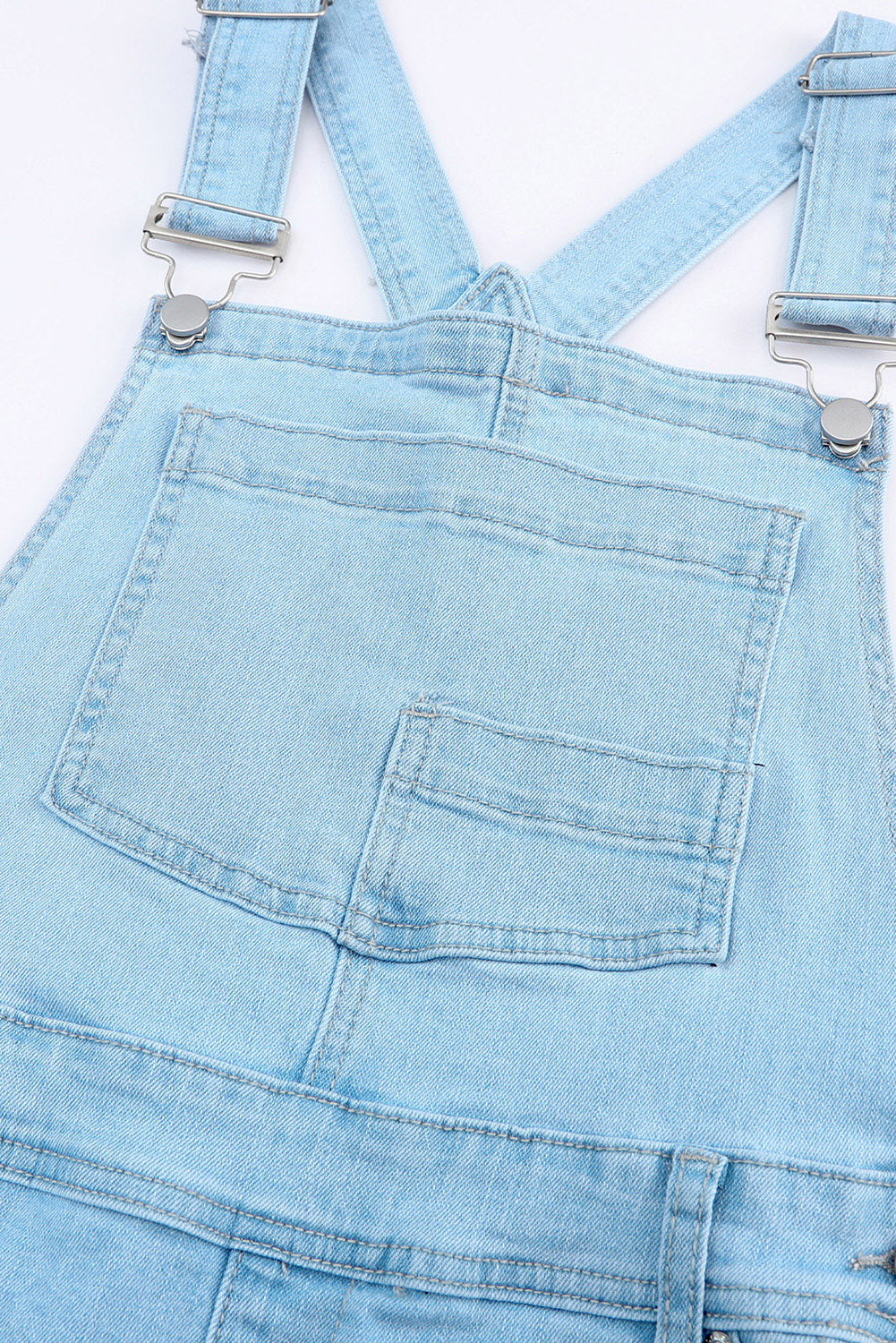 Distressed Denim Overalls with Pockets - The Boutie Shop