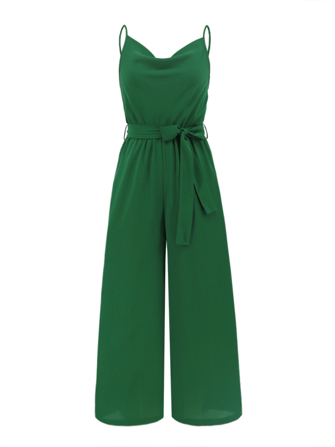 Tied Spaghetti Strap Wide Leg Jumpsuit - The Boutie Shop