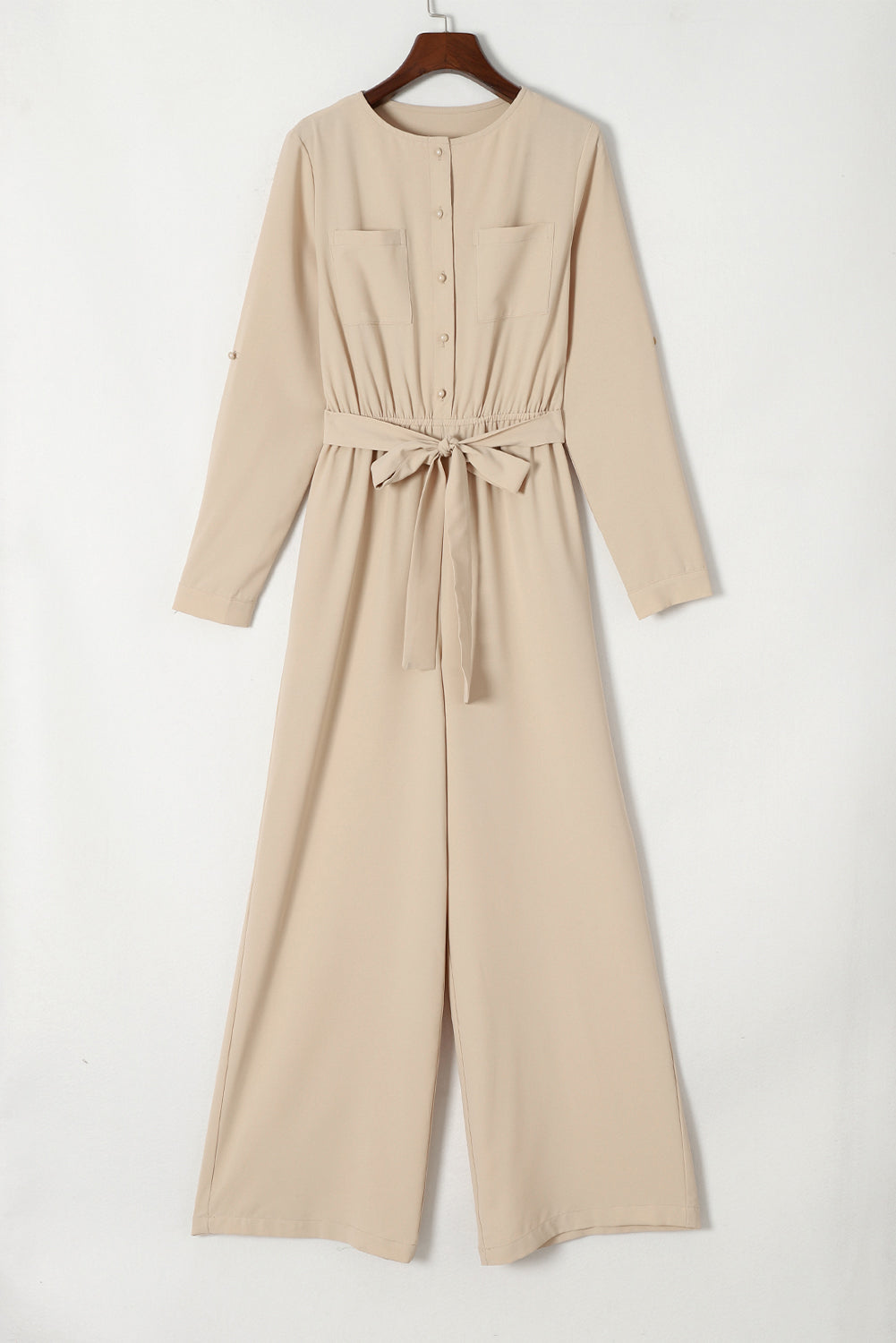 Pocketed Tied Wide Leg Jumpsuit - The Boutie Shop