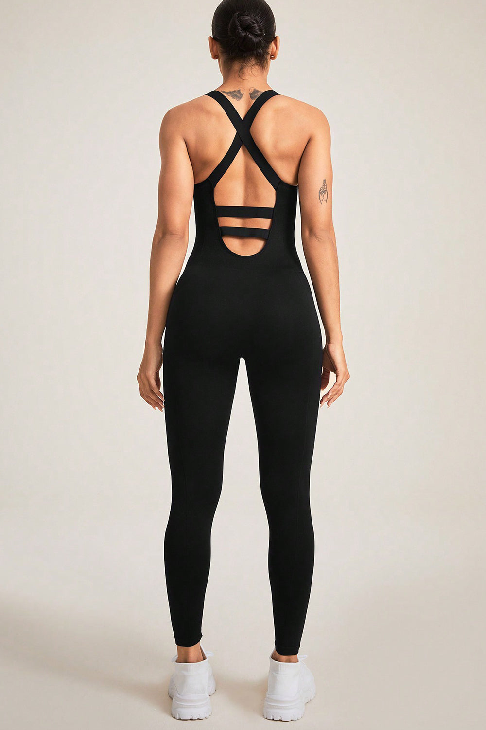 Crisscross Wide Strap Jumpsuit - The Boutie Shop