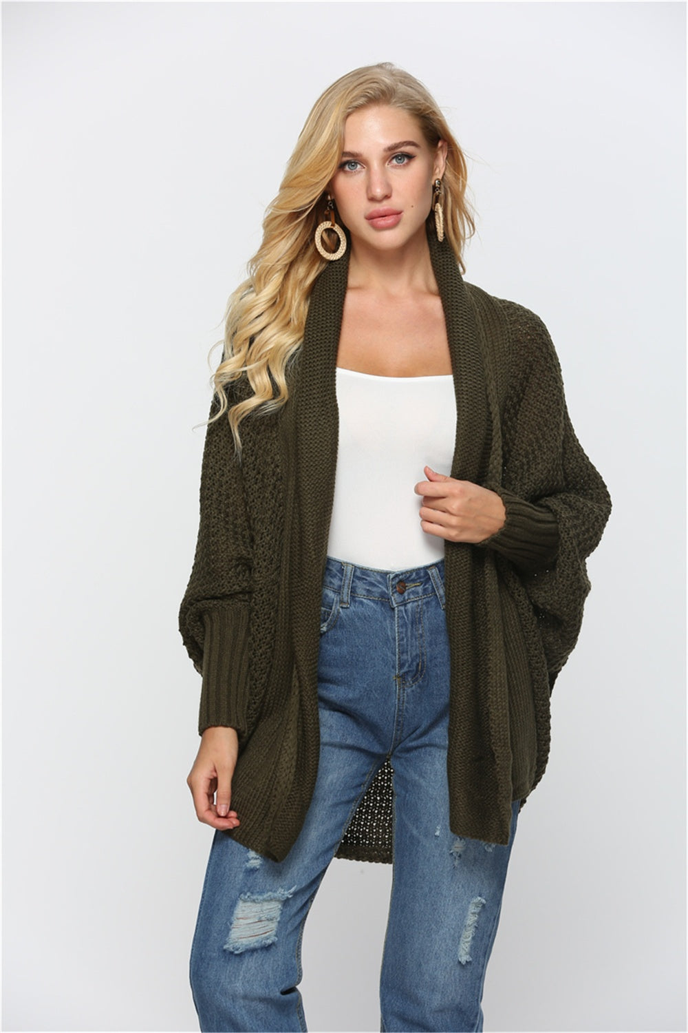 Angel Wings Open Front Batwing Sleeve Cardigan - The Boutie Shop