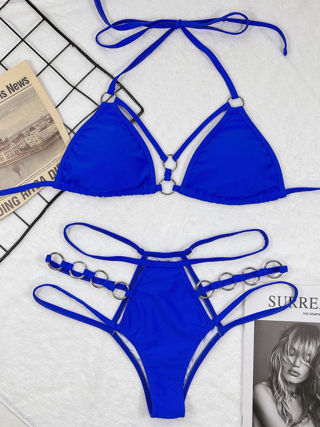 Cutout Halter Neck Two-Piece Bikini Set - The Boutie Shop