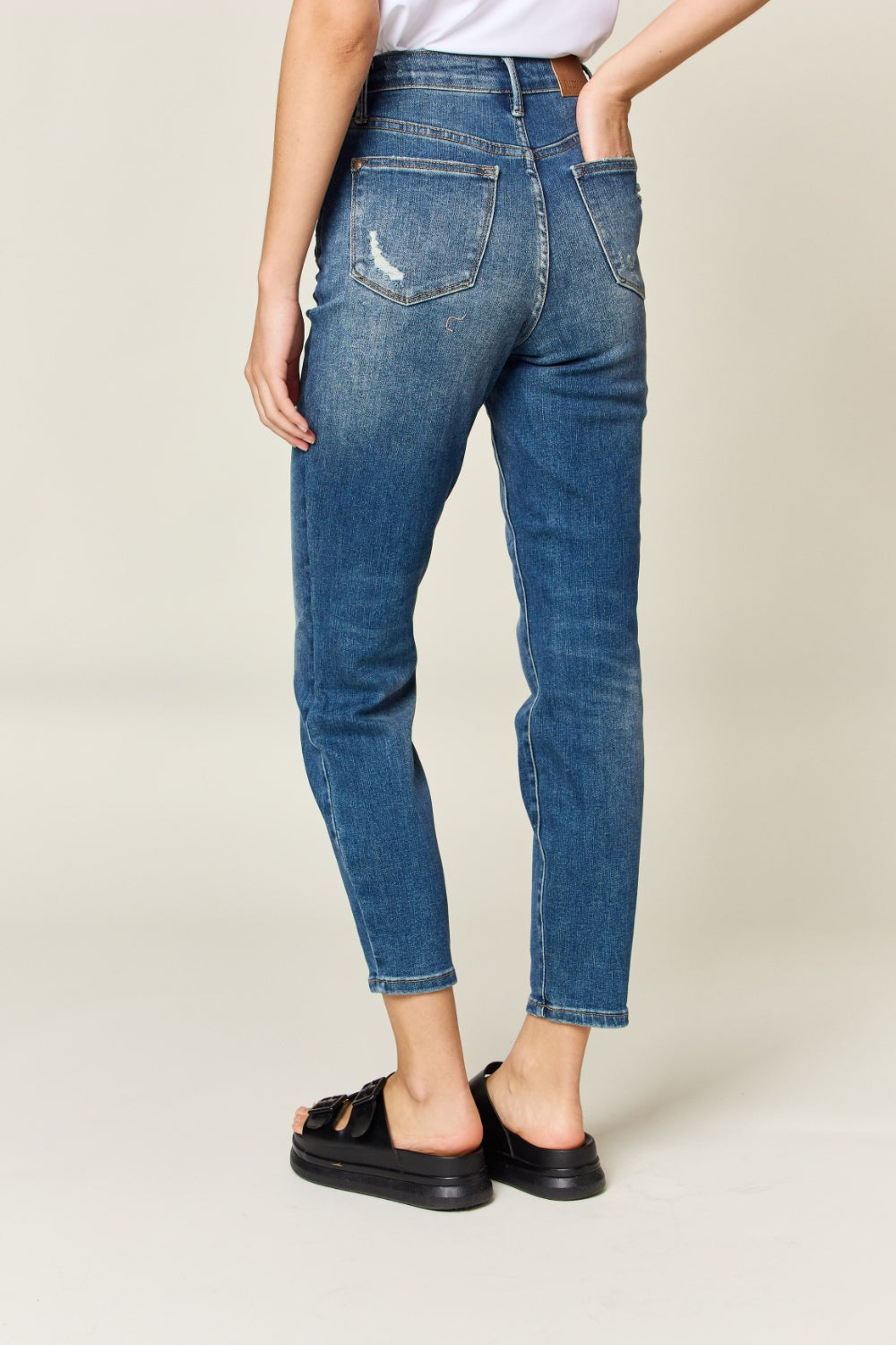 Judy Blue Full Size Tummy Control High Waist Slim Jeans - The Boutie Shop