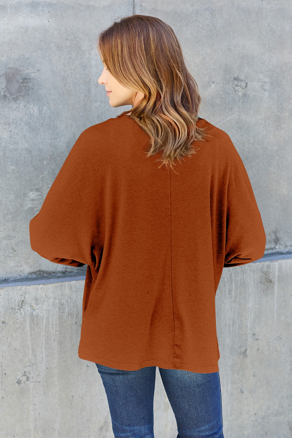 Double Take Full Size Round Neck Long Sleeve T-Shirt - The Boutie Shop