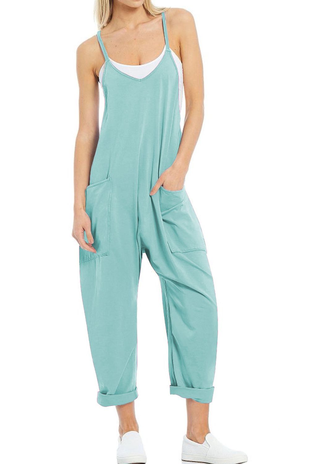 Lovelet Spaghetti Strap Jumpsuit with Pockets - The Boutie Shop