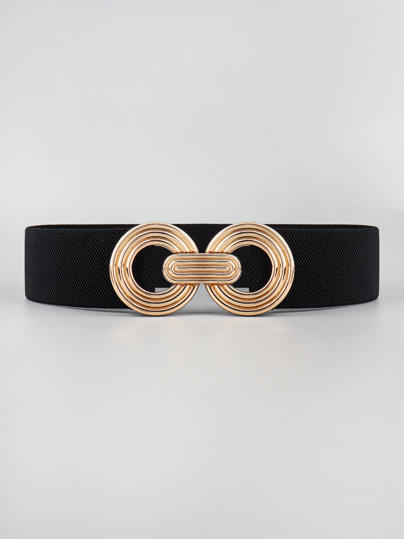 Geometric Buckle Elastic Wide Belt - The Boutie Shop