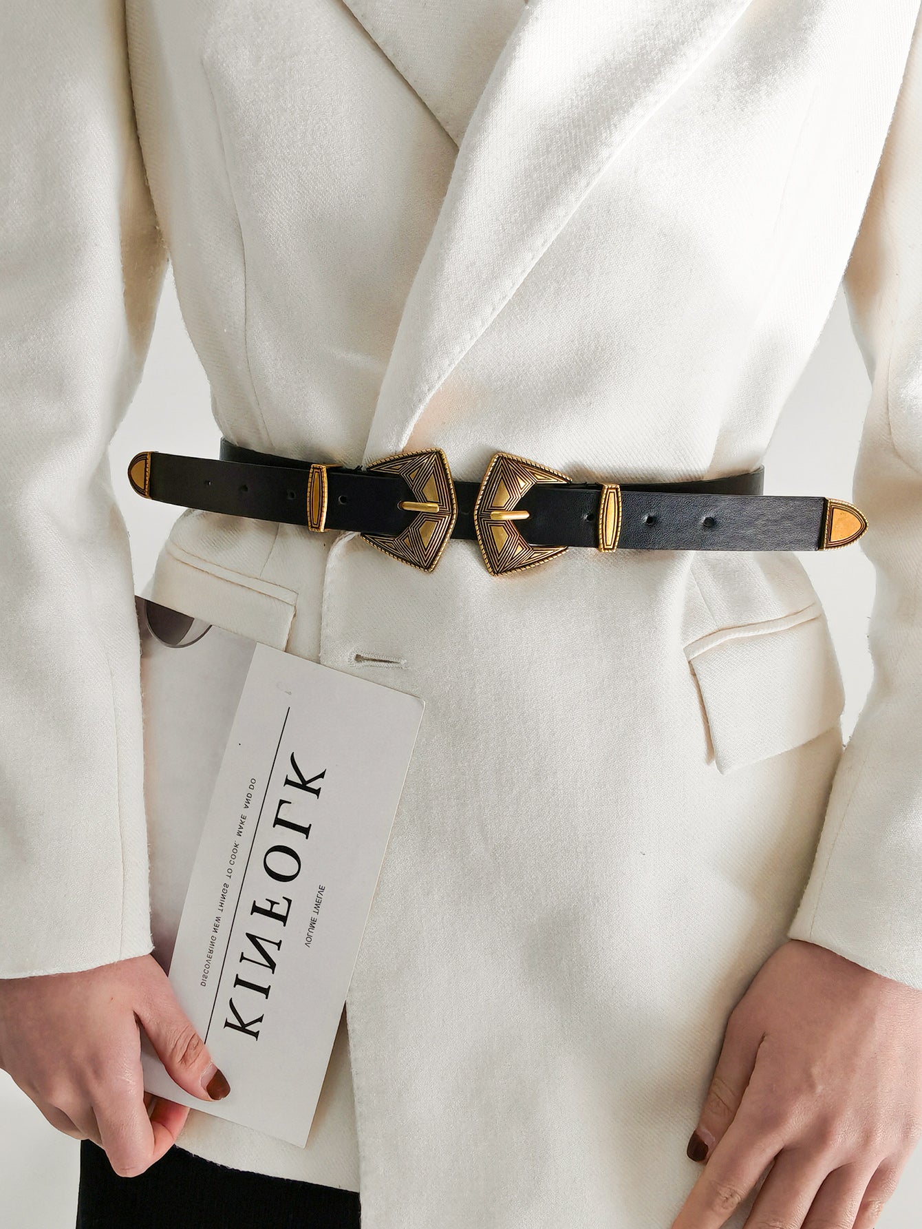 Double Buckle PU Leather Belt - The Boutie Shop