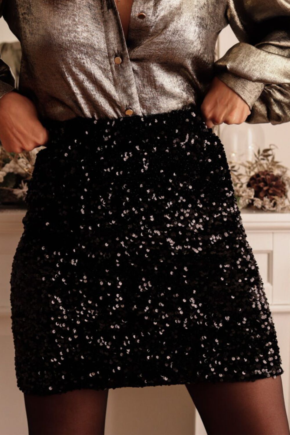 Sequin Mini Skirt - The Boutie Shop