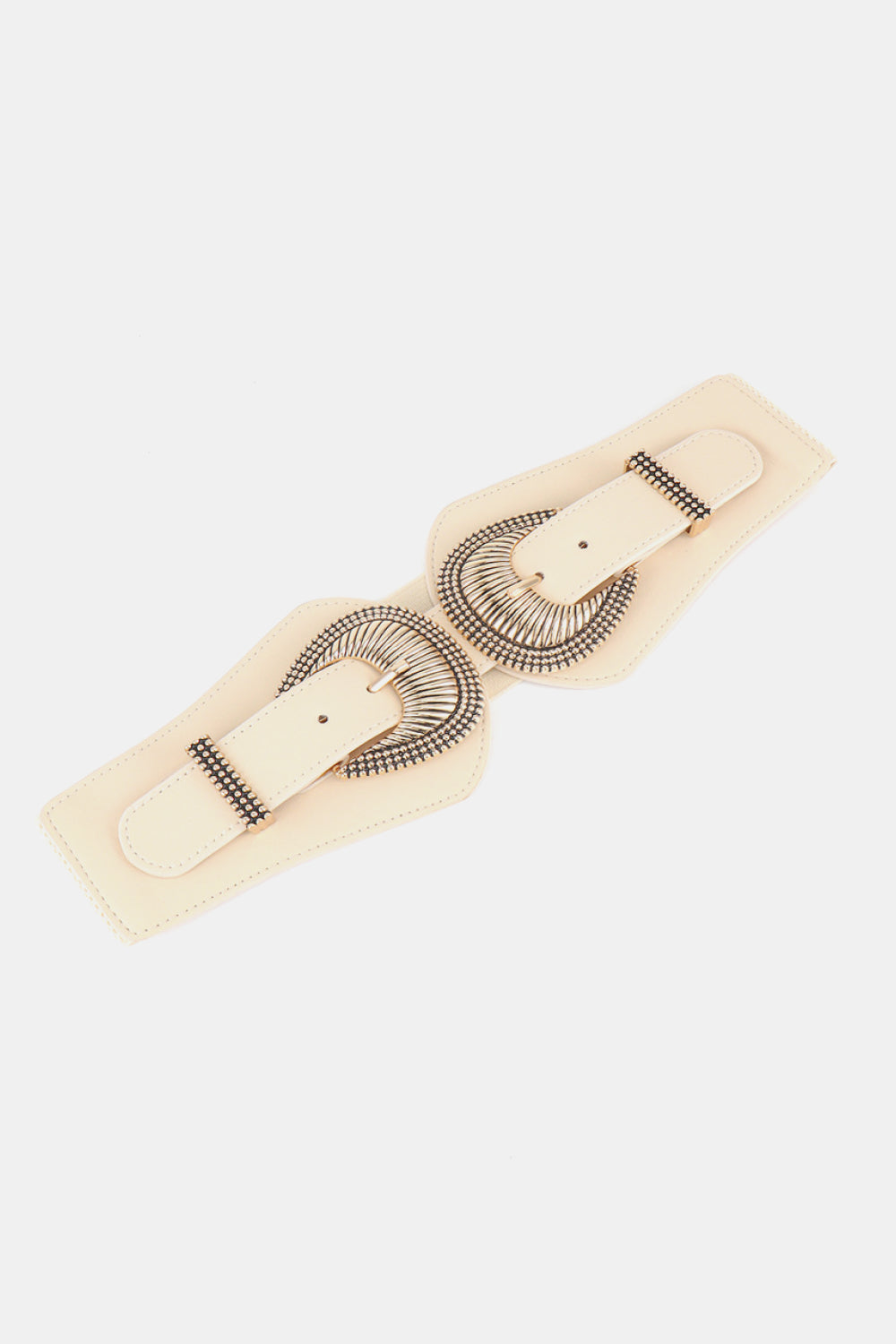 Shell Double Buckle Elastic Wide Belt - The Boutie Shop