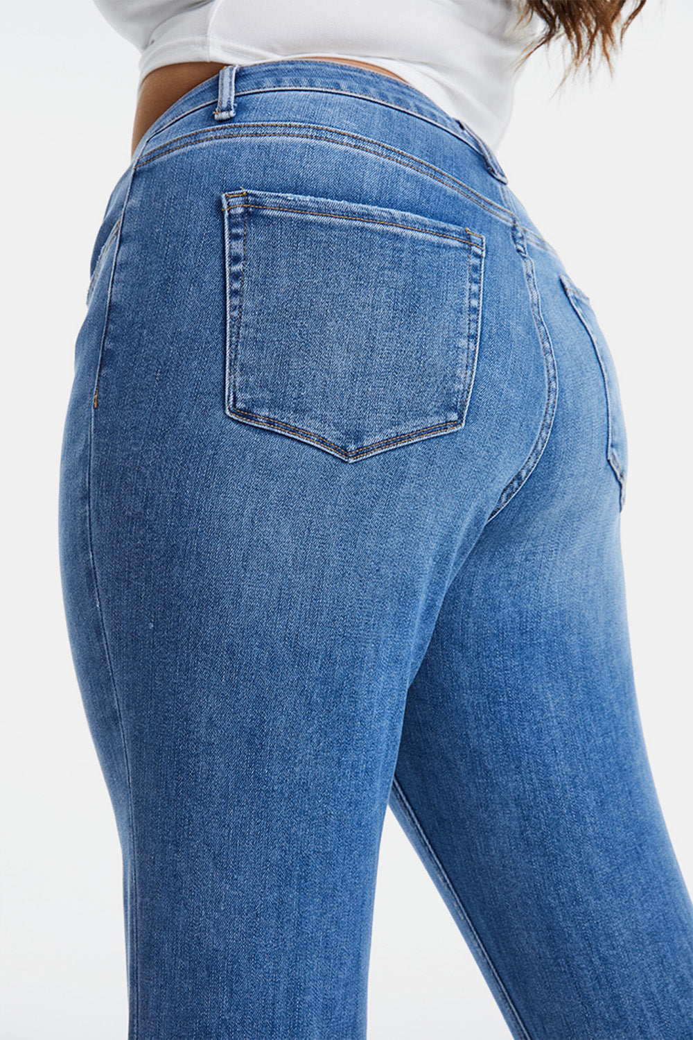 BAYEAS Full Size High Waist Raw Hem Straight Jeans - The Boutie Shop