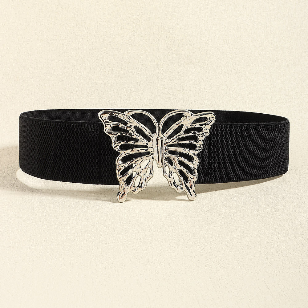 Butterfly Alloy Buckle Elastic Belt - The Boutie Shop