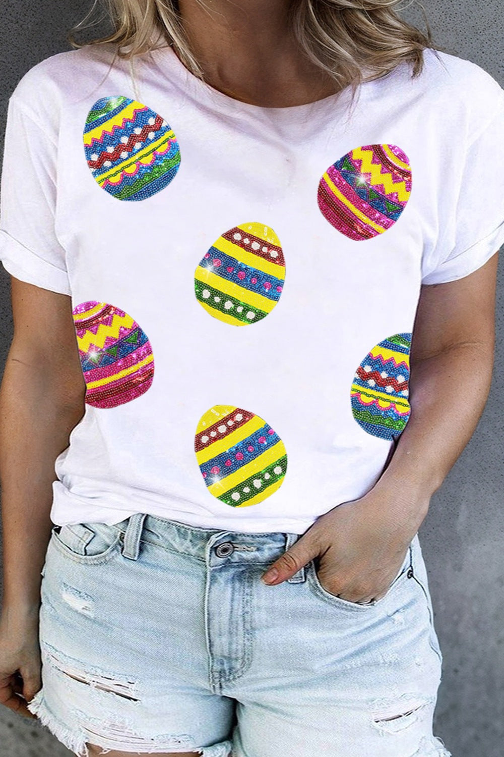 Plus Size Easter Round Neck Short Sleeve T-Shirt - The Boutie Shop