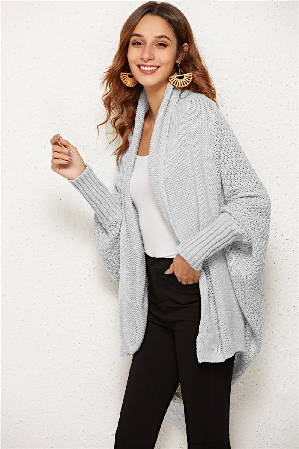 Angel Wings Open Front Batwing Sleeve Cardigan - The Boutie Shop