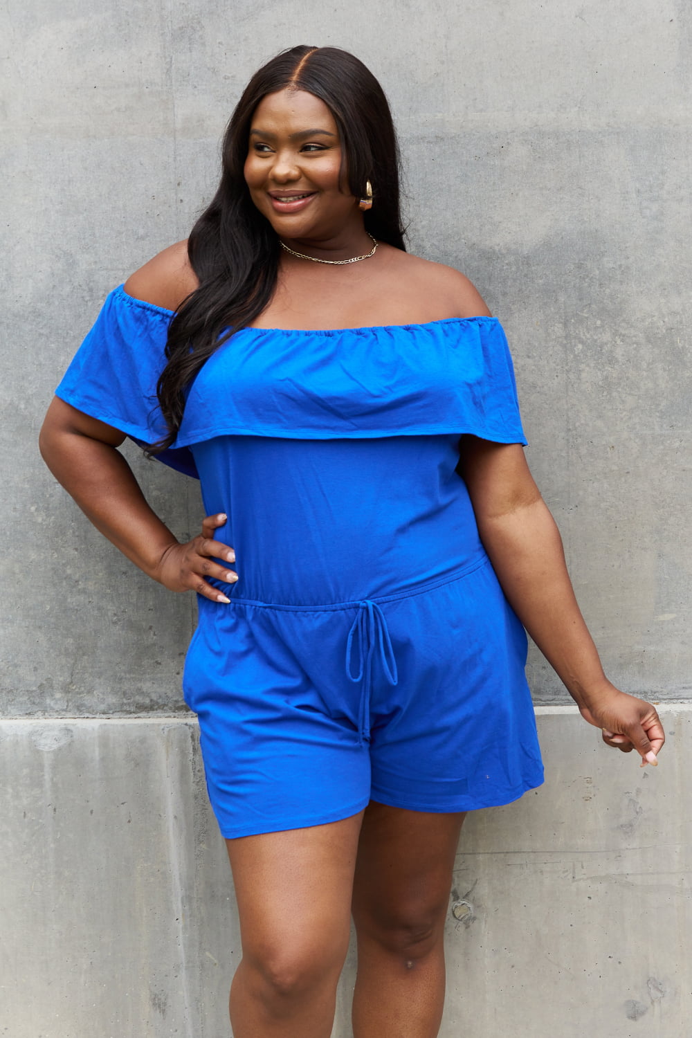 Culture Code Full Size Off The Shoulder Romper - The Boutie Shop