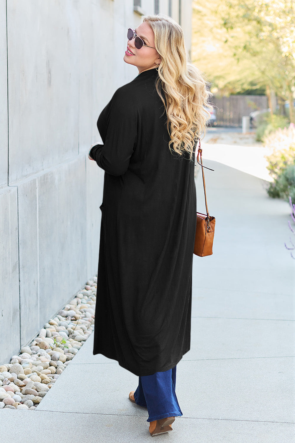 Basic Bae Full Size Open Front Long Sleeve Cover Up - The Boutie Shop