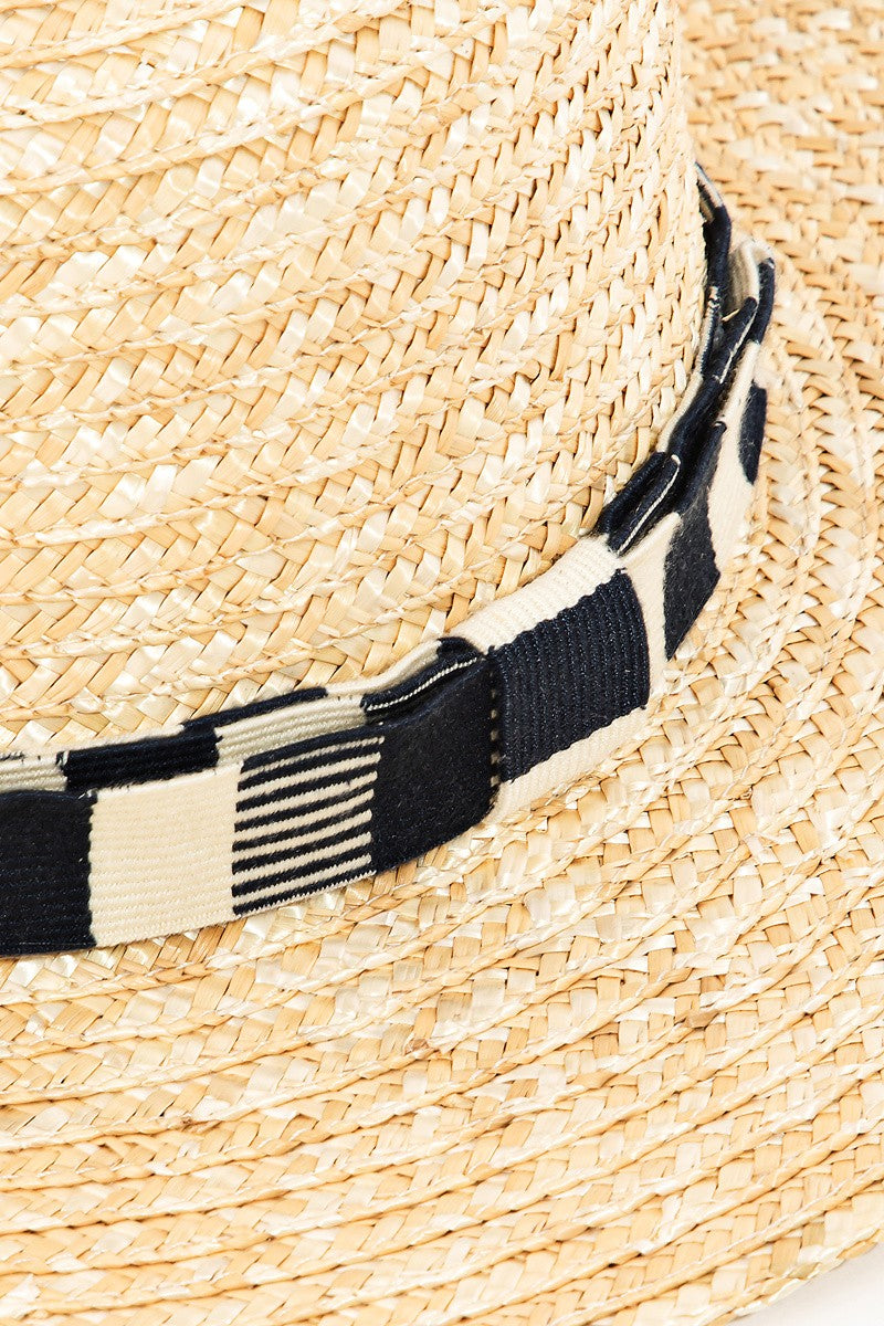 Fame Strap Wide Brim Straw Hat - The Boutie Shop