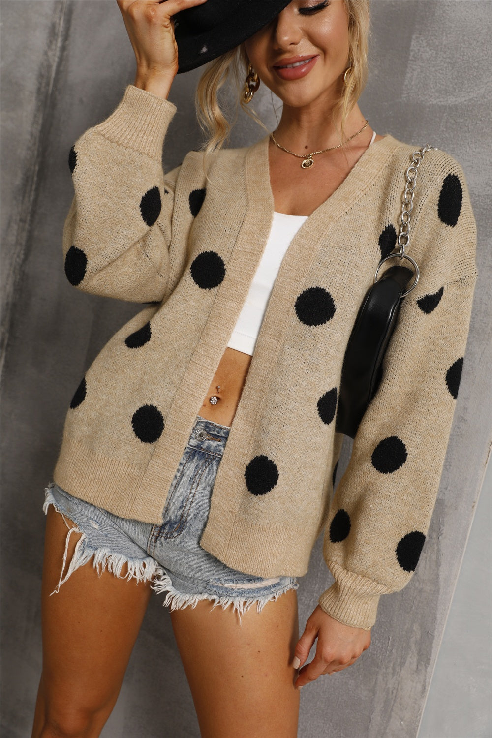 Angel Wings Polka Dot Open Front Cardigan - The Boutie Shop