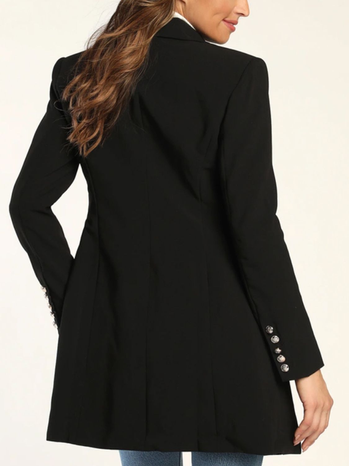 Lapel Collar Long Sleeve Blazer