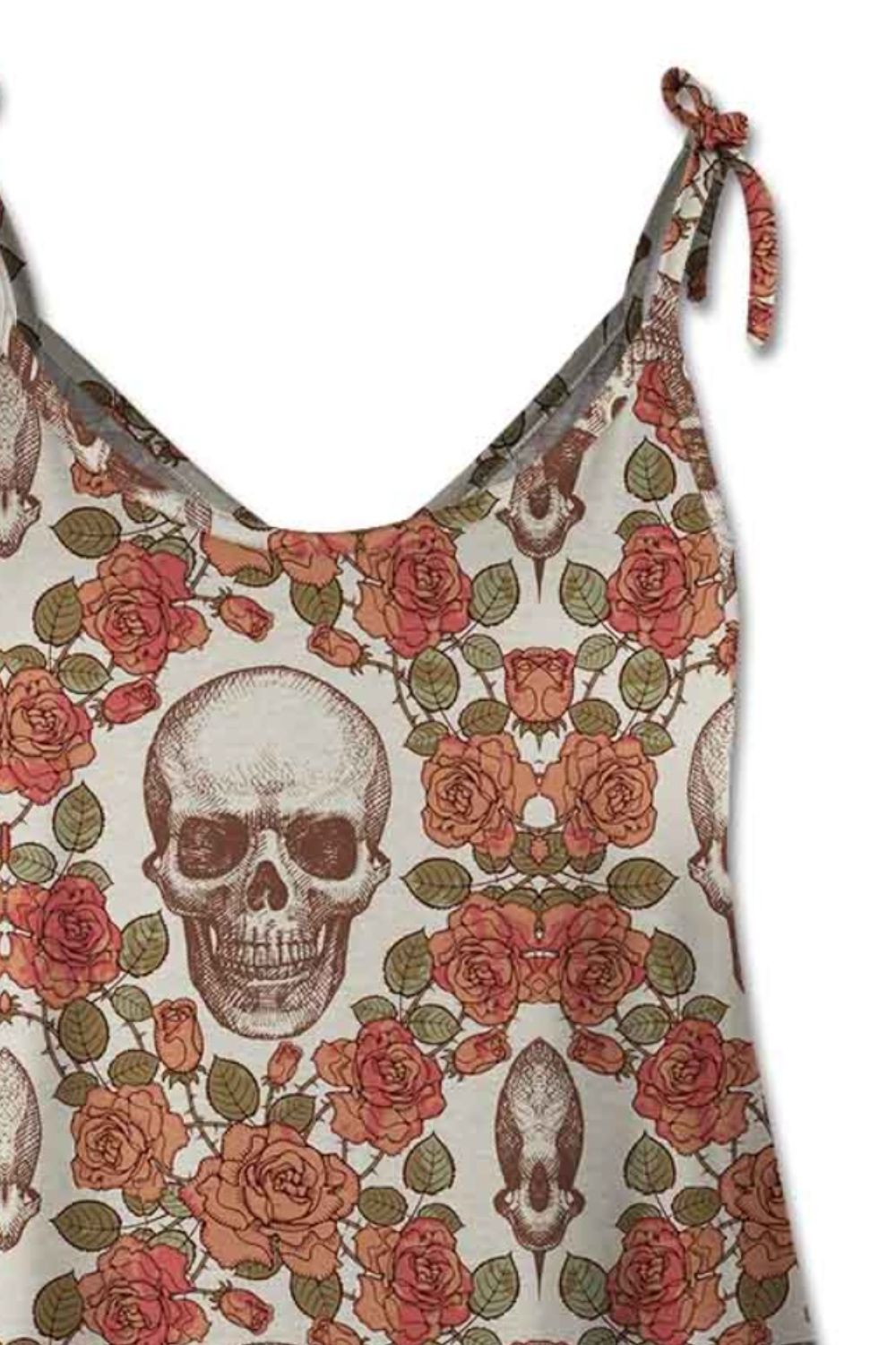 FAM-FAM Skull Scoop Neck Tie Shoulder Cami - The Boutie Shop