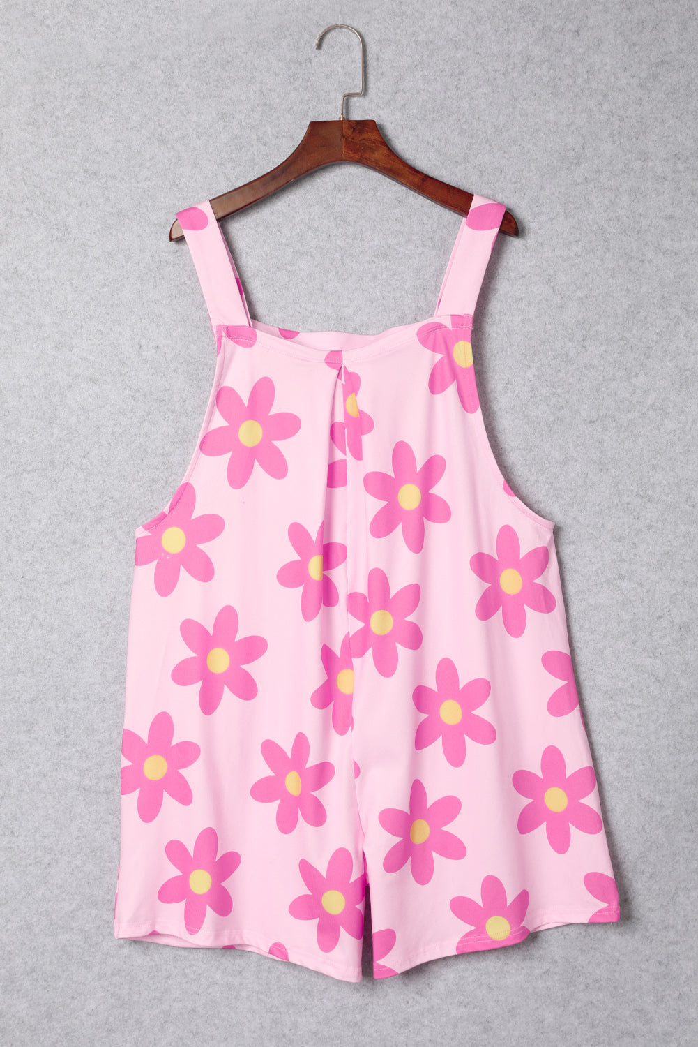 Pocketed Flower Wide Strap Overall - The Boutie Shop