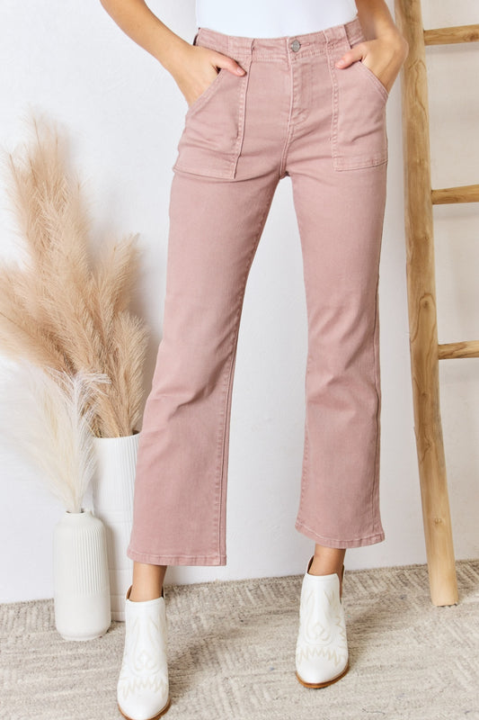 RISEN Full Size High Rise Ankle Flare Jeans - The Boutie Shop