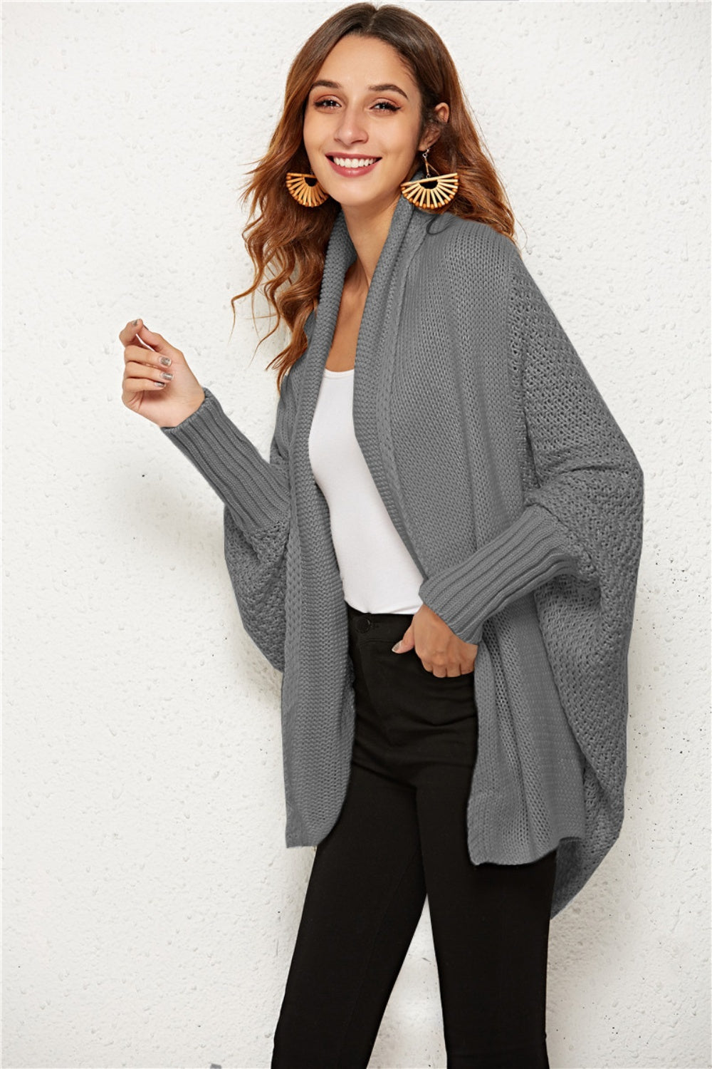 Angel Wings Open Front Batwing Sleeve Cardigan - The Boutie Shop