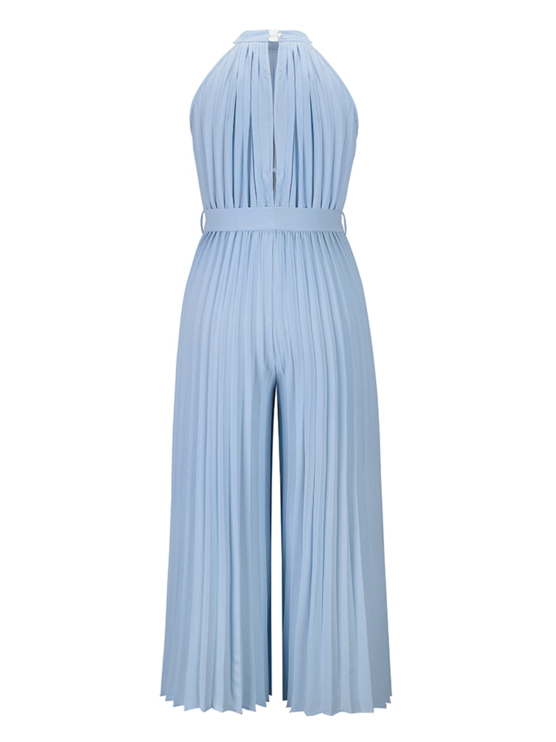 Cutout Tied Pleated Sleeveless Jumpsuit - The Boutie Shop