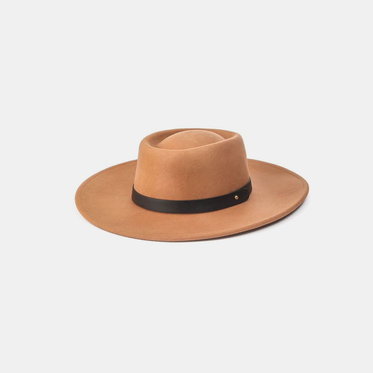 Fame Flat Brim Strap Pork Pie Hat - The Boutie Shop