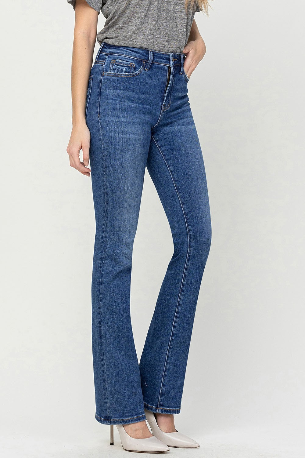 Vervet by Flying Monkey High Waist Bootcut Jeans - The Boutie Shop