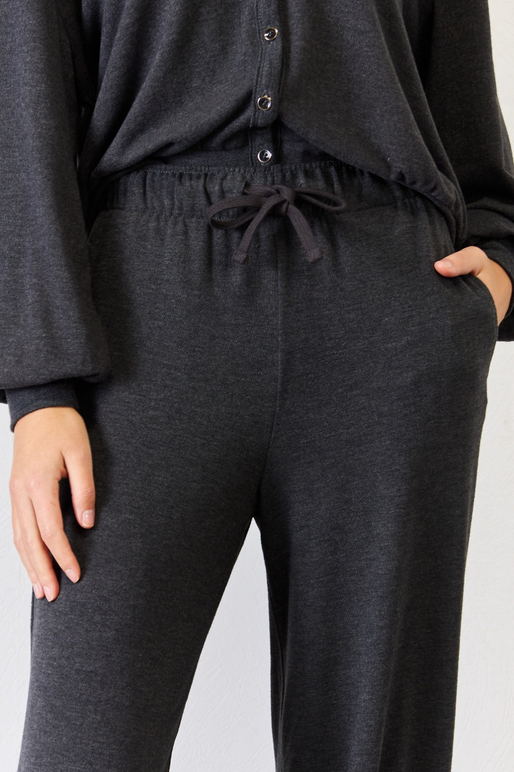 RISEN Ultra Soft High Waist Drawstring Lounge Joggers - The Boutie Shop