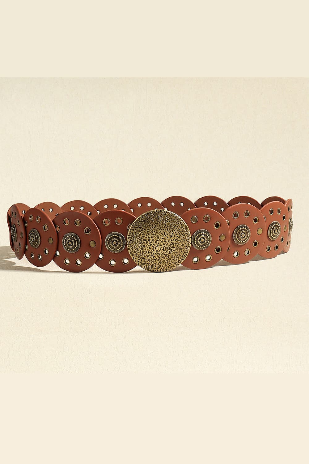 Round Shape PU Leather Belt - The Boutie Shop