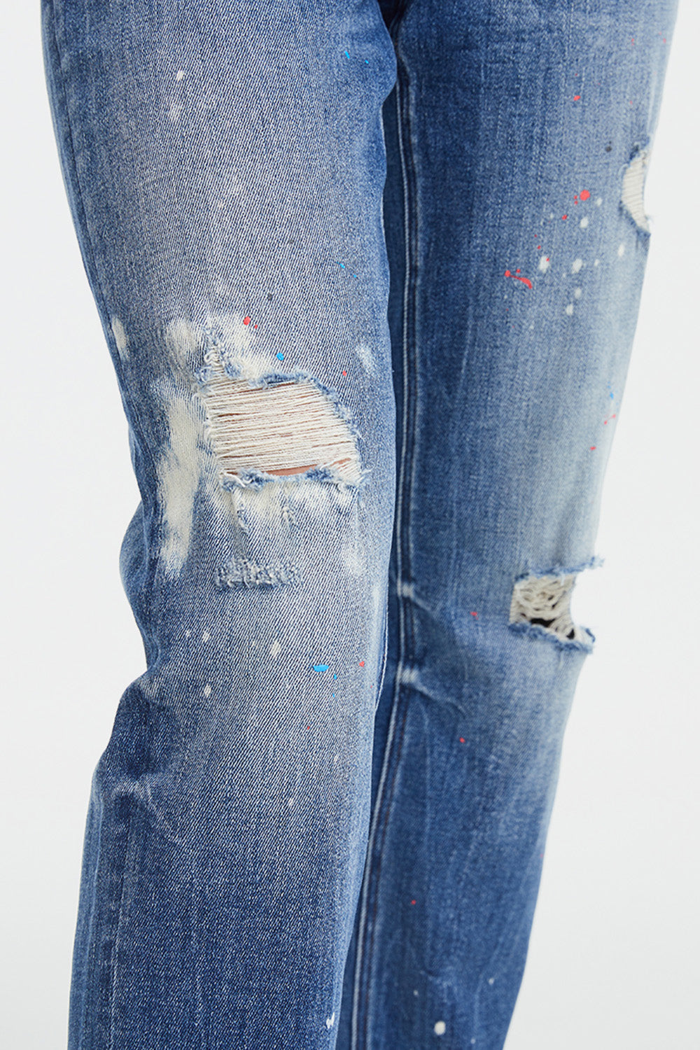 BAYEAS Full Size High Waist Distressed Paint Splatter Pattern Jeans - The Boutie Shop