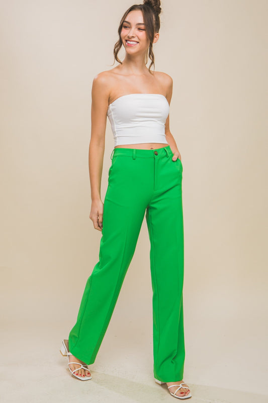 Love Tree High Waist Straight Pants - The Boutie Shop