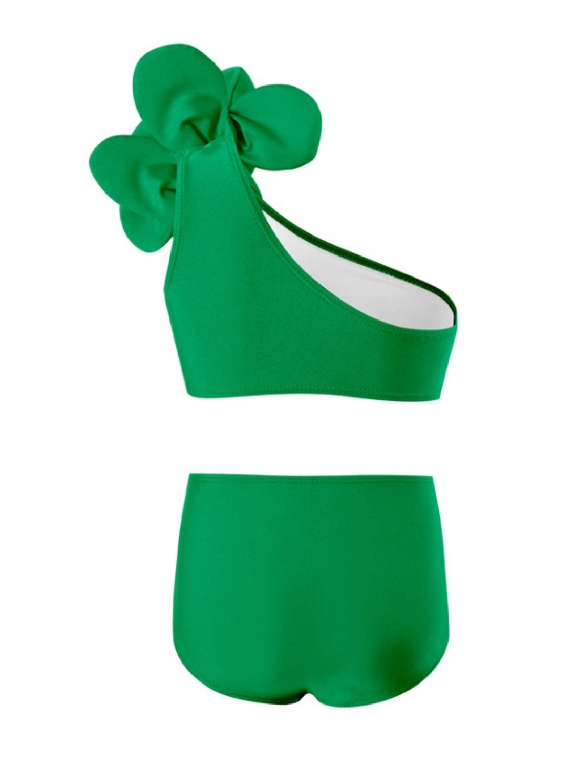 Single Shoulder Top and Brief Swim Set - The Boutie Shop