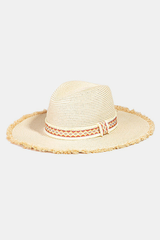 Fame Geometric Raw Hem Hat - The Boutie Shop