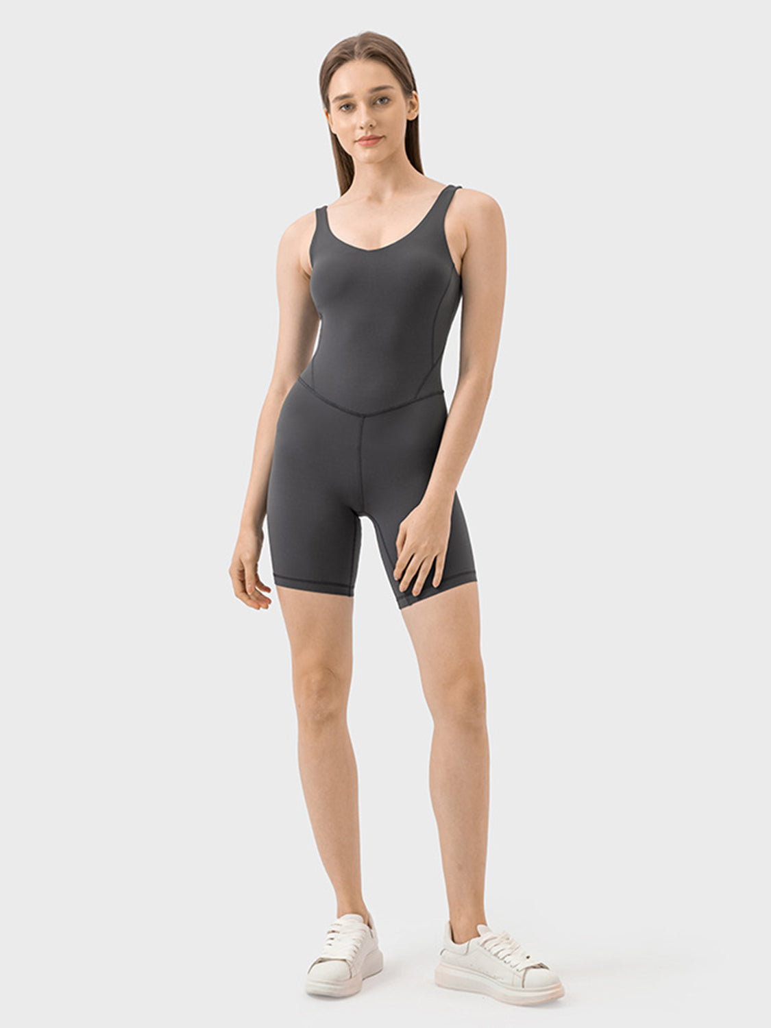 Millennia Wide Strap Active Romper - The Boutie Shop