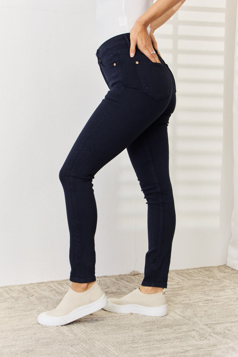 Judy Blue Full Size Garment Dyed Tummy Control Skinny Jeans - The Boutie Shop