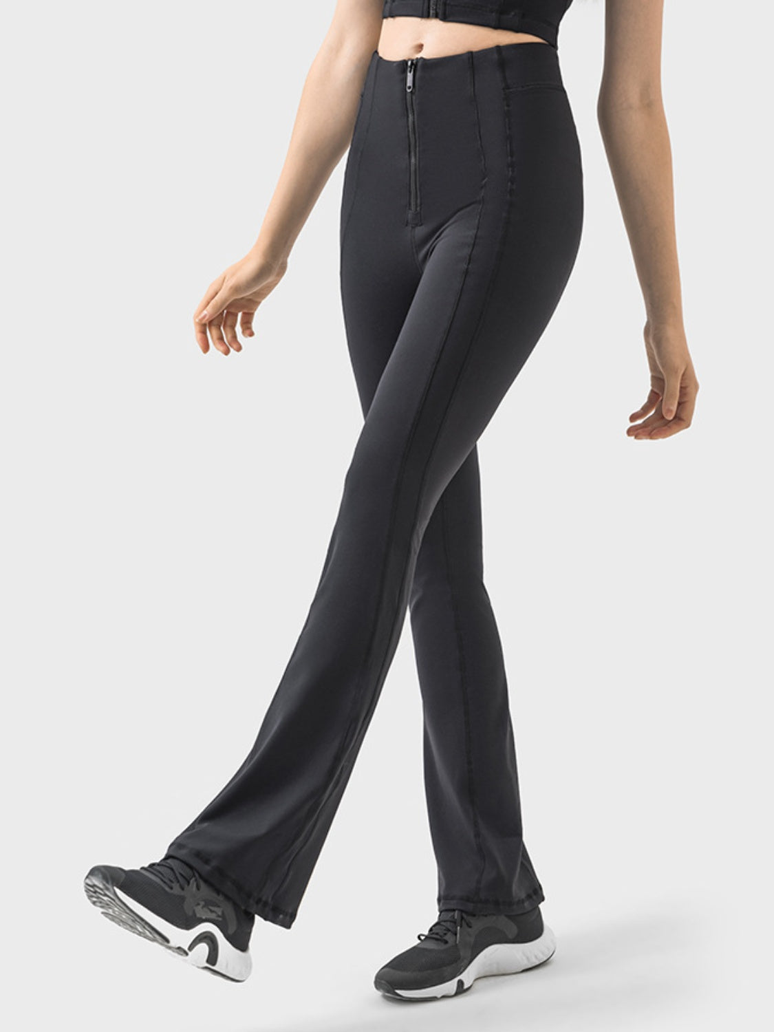 Millennia Zipper Detail High Waist Active Pants - The Boutie Shop