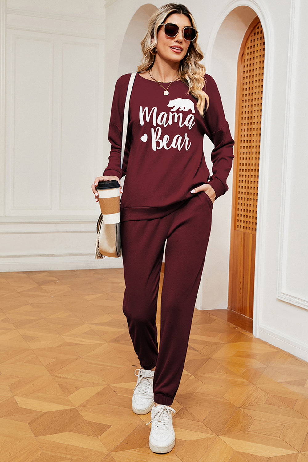 MAMA BEAR Graphic Sweatshirt and Sweatpants Set - The Boutie Shop