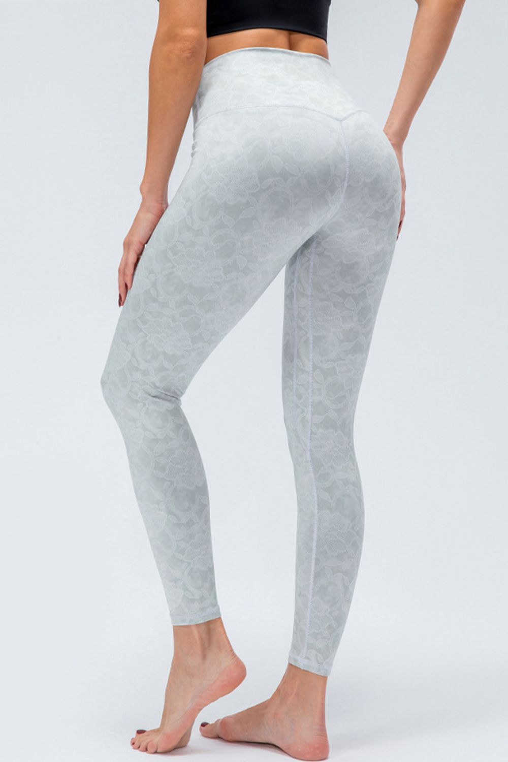 Wide Waistband Slim Fit Active Leggings - The Boutie Shop