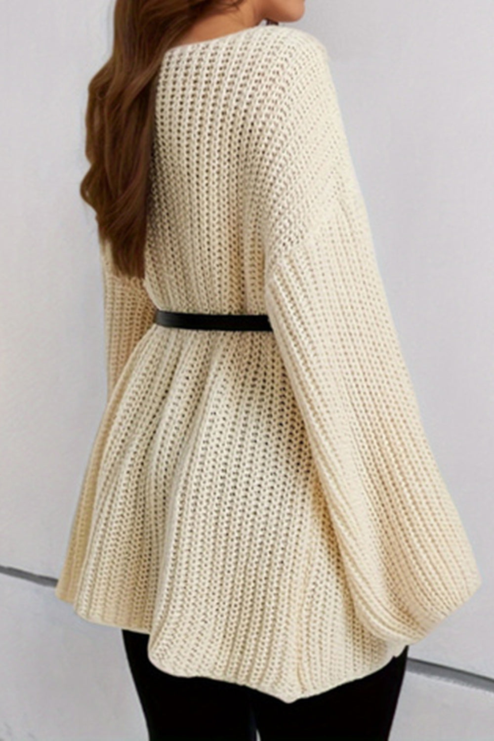 Boat Neck Dropped Shoulder Mini Sweater Dress - The Boutie Shop