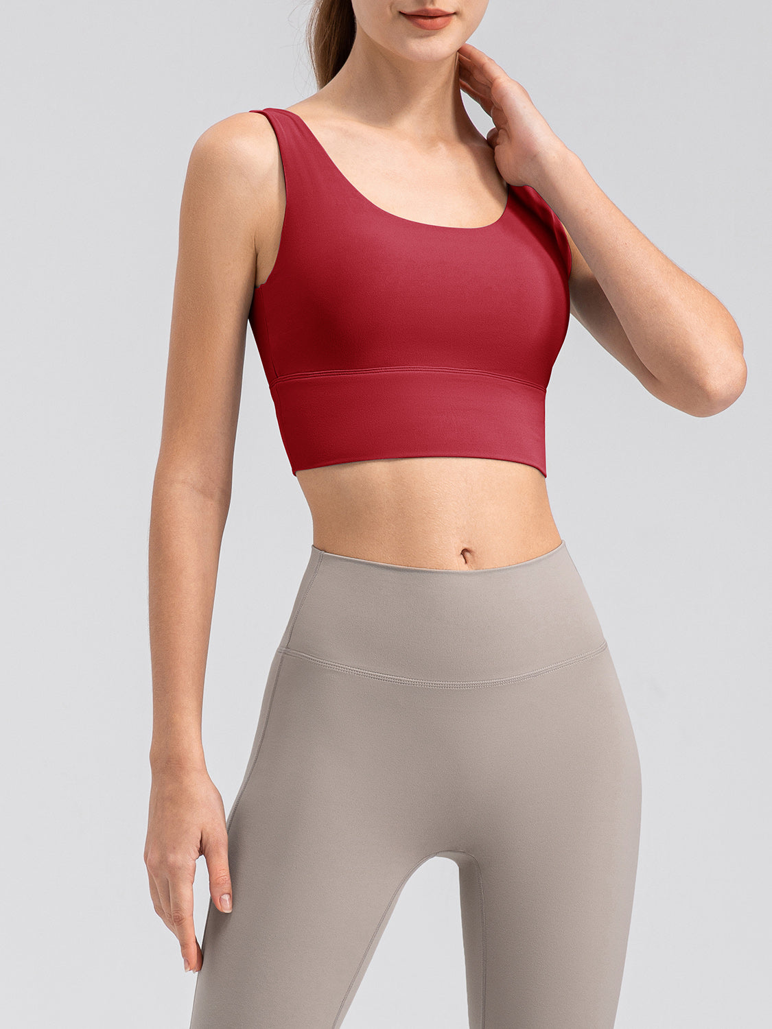 Scoop Neck Wide Strap Active Tank - The Boutie Shop