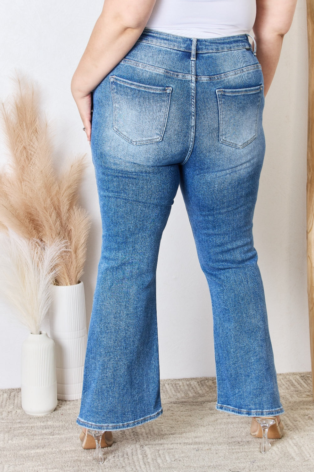 RISEN Full Size High Rise Ankle Flare Jeans - The Boutie Shop