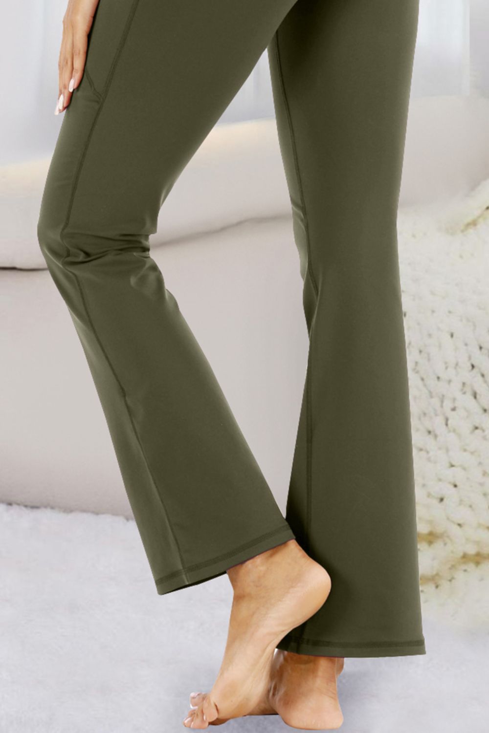 Pocketed High Waist Active Pants - The Boutie Shop