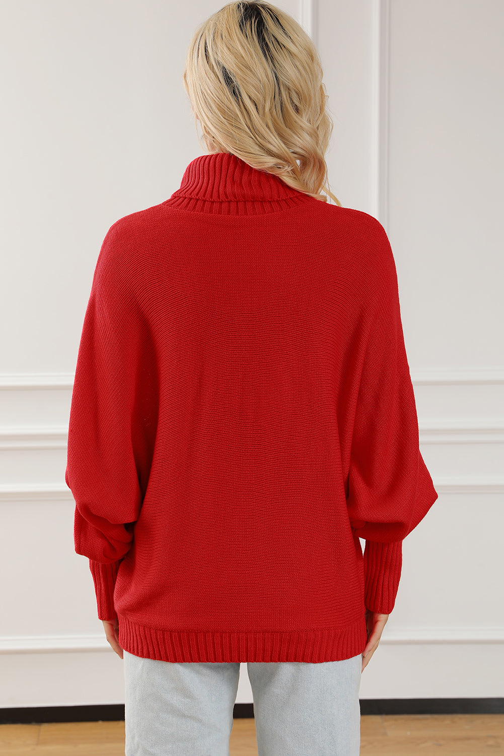 Merry Letter Embroidered High Neck Sweater - The Boutie Shop