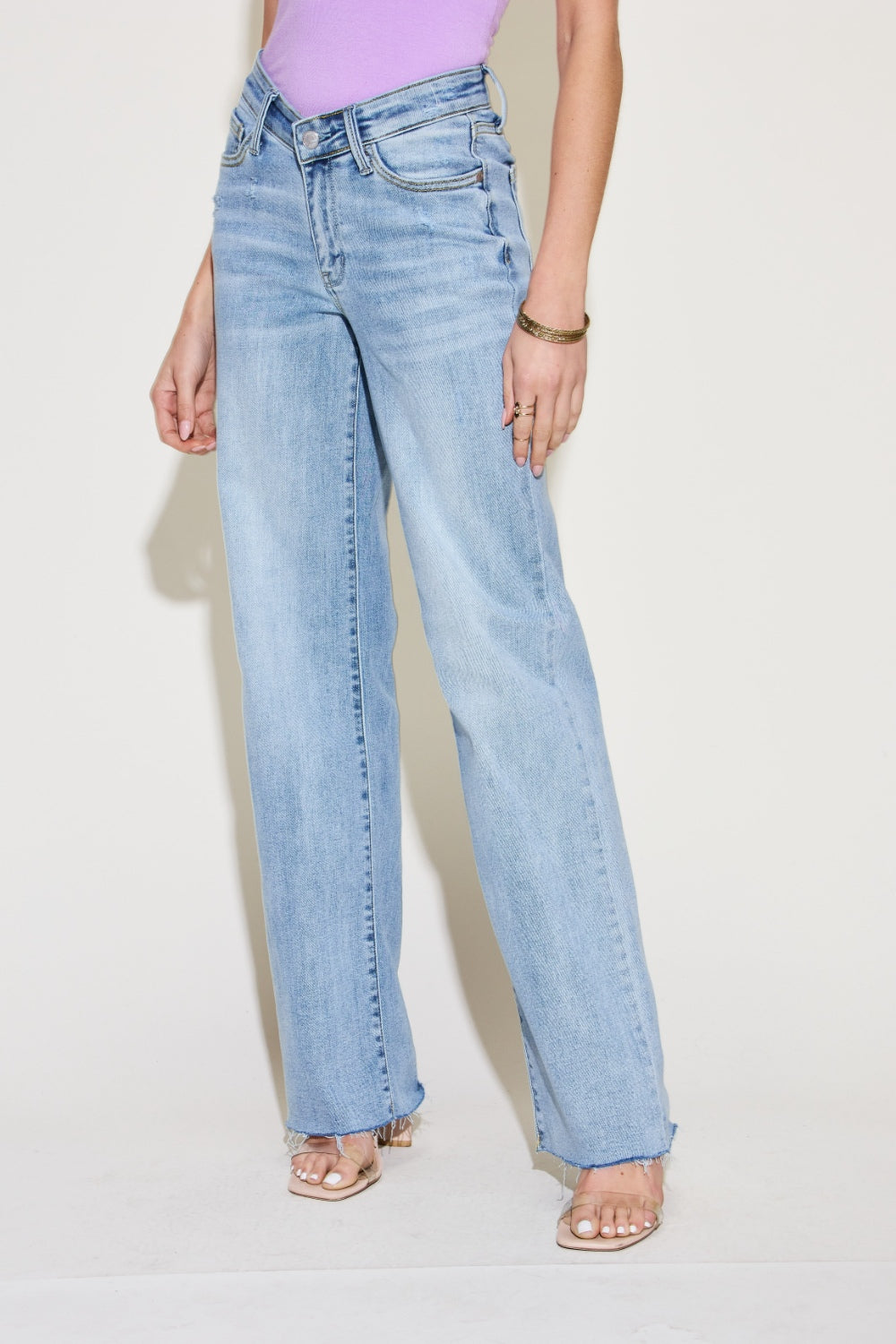 Judy Blue Full Size V Front Waistband Straight Jeans - The Boutie Shop